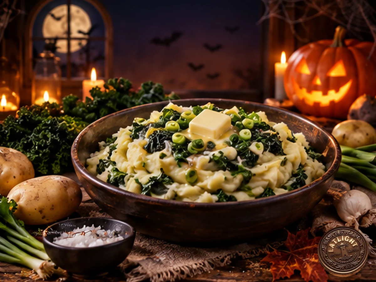 A bowl of colcannon with melting butter